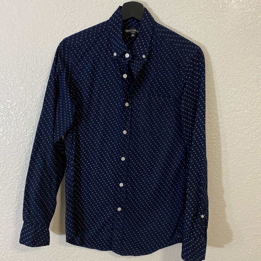 J.Crew button down in navy blue paisley print